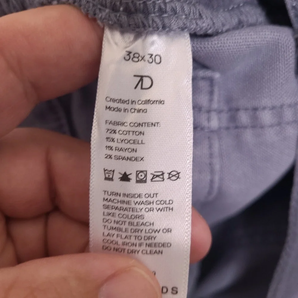 7Diamonds Generation 5 Pocket Jeans Men's 38x29 Gray Denim‎ Stretch Straight Leg